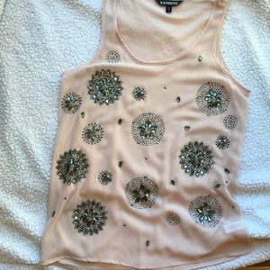 Express, soft pink embellished tank, small